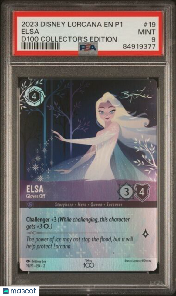Elsa Foil Gloves Off Disney LORCANA D100 Collector's Edition Promo PSA 9 Mint 8c